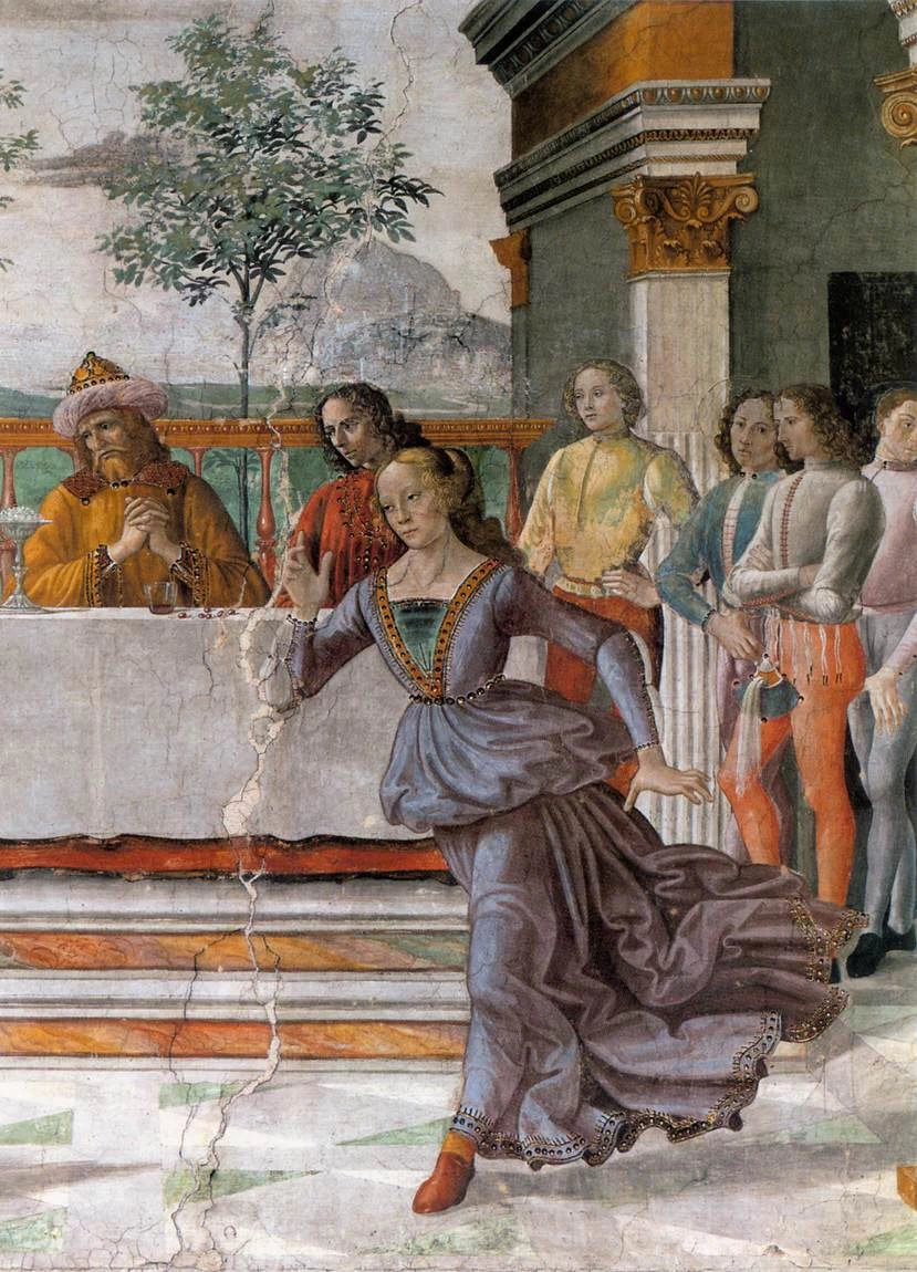 Il banchetto di Erode - Cappella Tornabuoni, Santa Maria Novella, Firenze, dettaglio